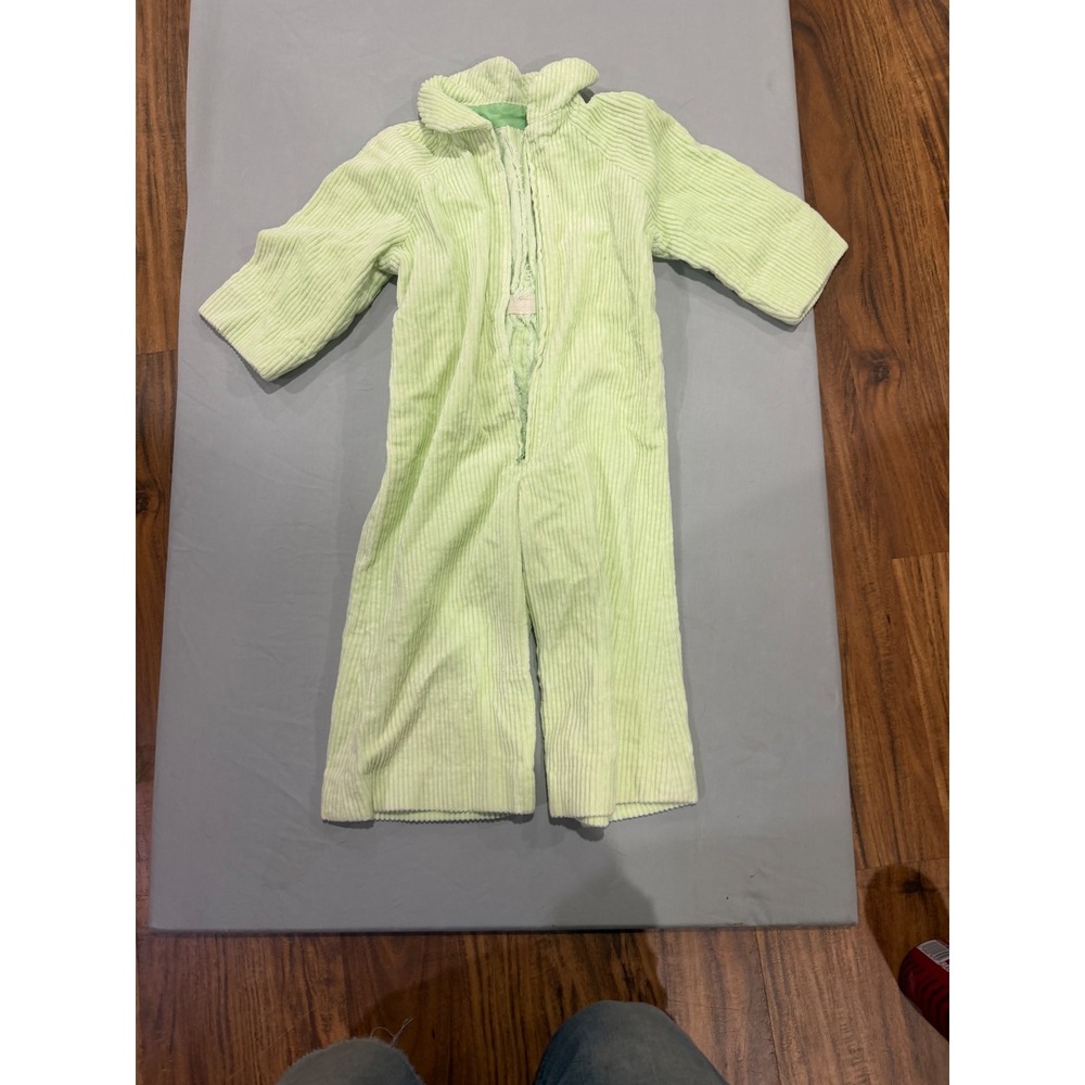 Vintage Baby Unbranded Corduroy Zipped Jumpsuit 12-18M Lime Green